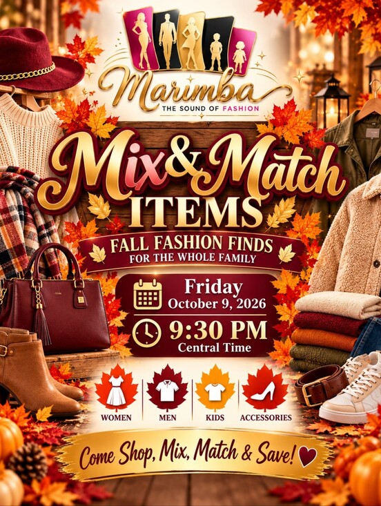 Other - 🍂 Come Mix, Match & Shop with Marimba! 🍂 FRI 9Th Of OCT @9:30 PM CT
